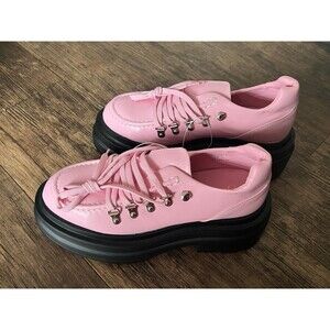 Forever 21 Fab Chunky Pink Lug Shoes Black Soles Size 7.5 Brand New With Tags